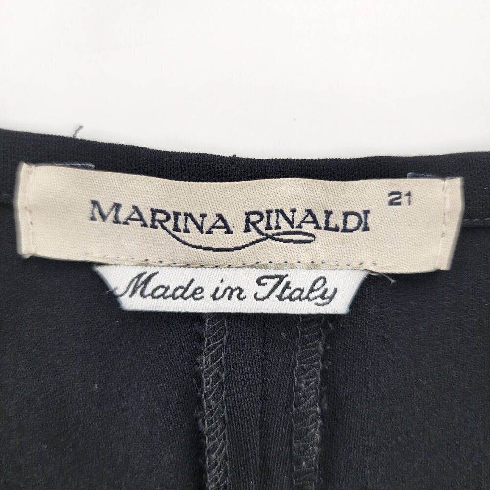 MARINA RINALDI Max Mara Black Crepe Dress Pants Side Zip 123 Size MR 21 / US 12 - Picture 3 of 4
